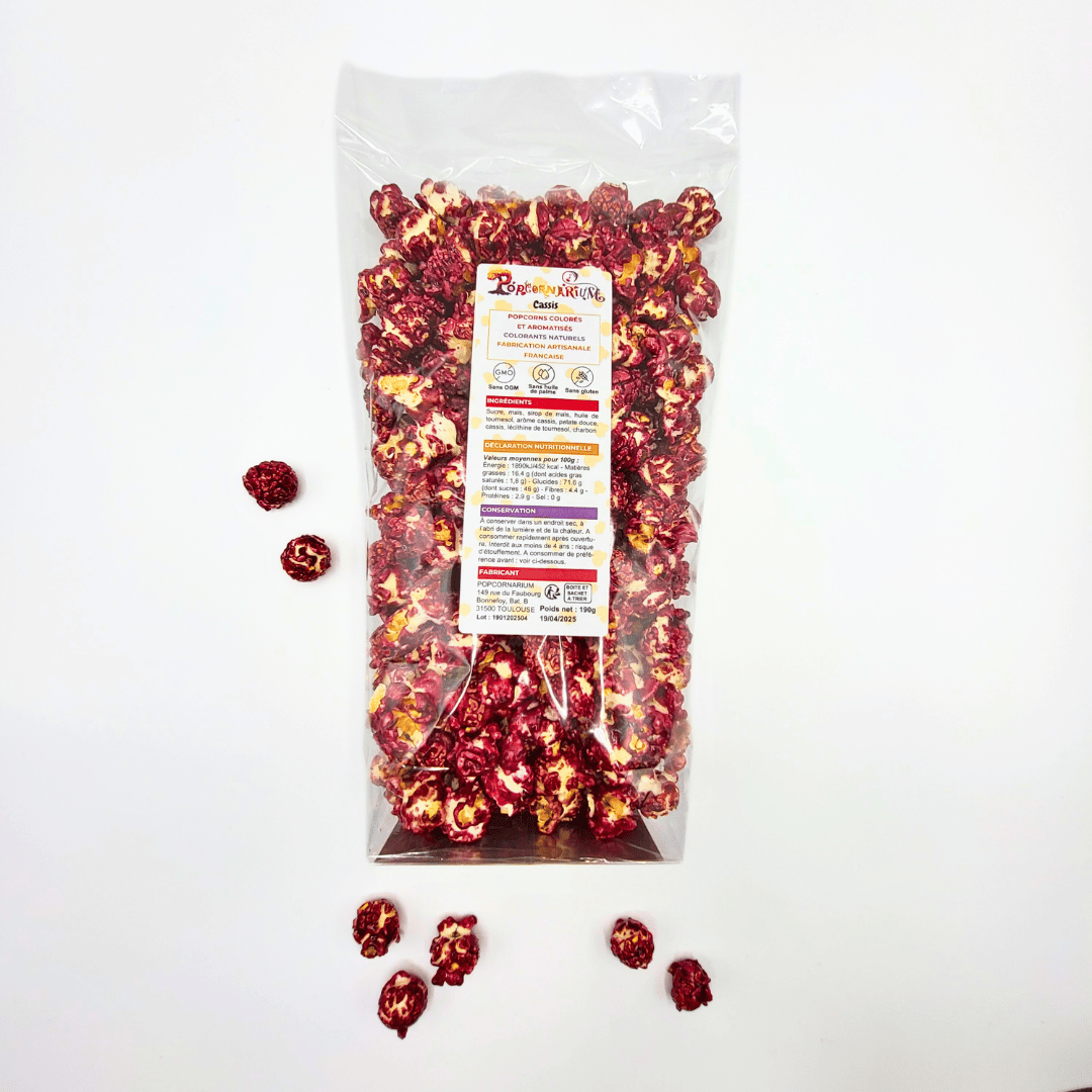 Popcorn saveur cassis