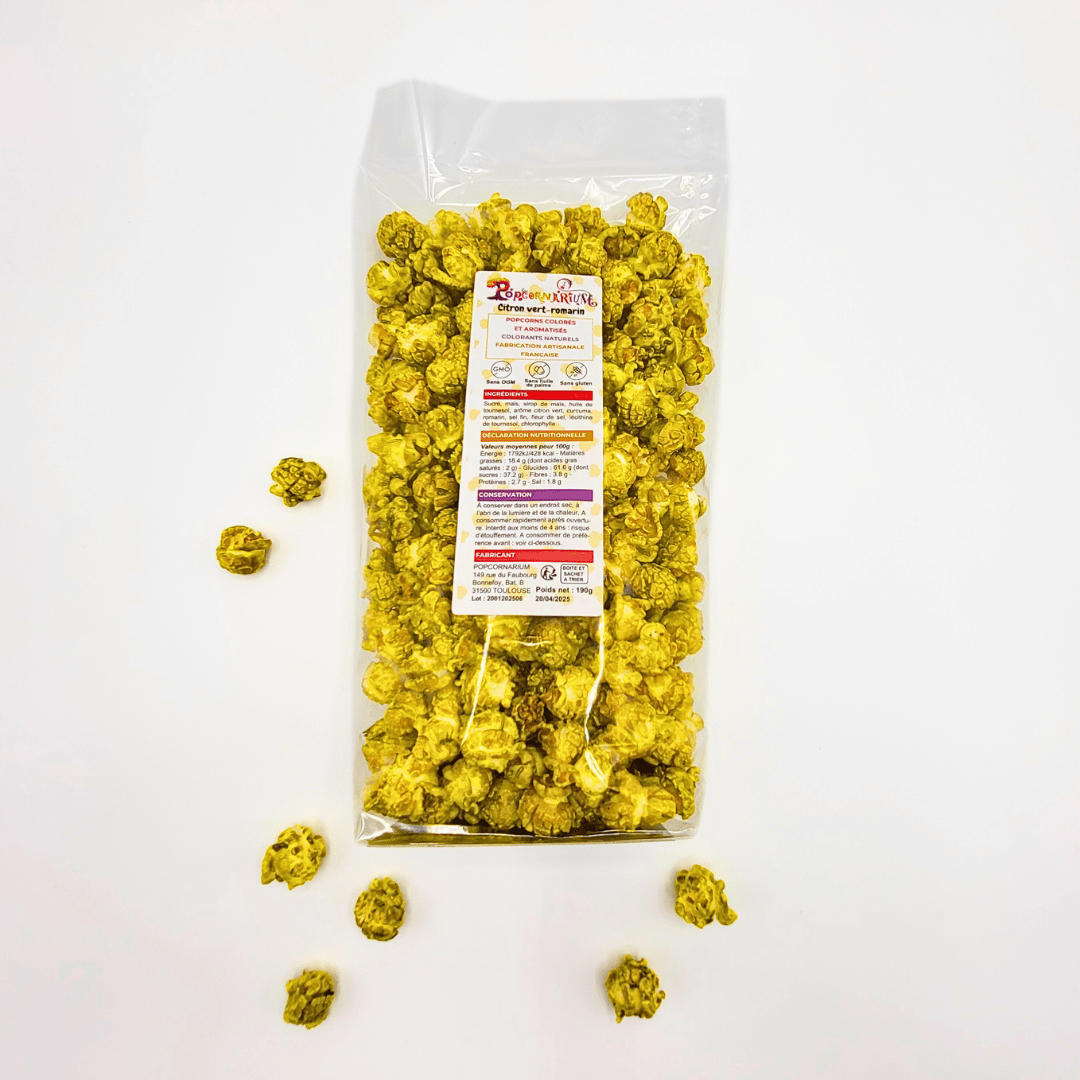 Popcorn saveur citron vert-romarin