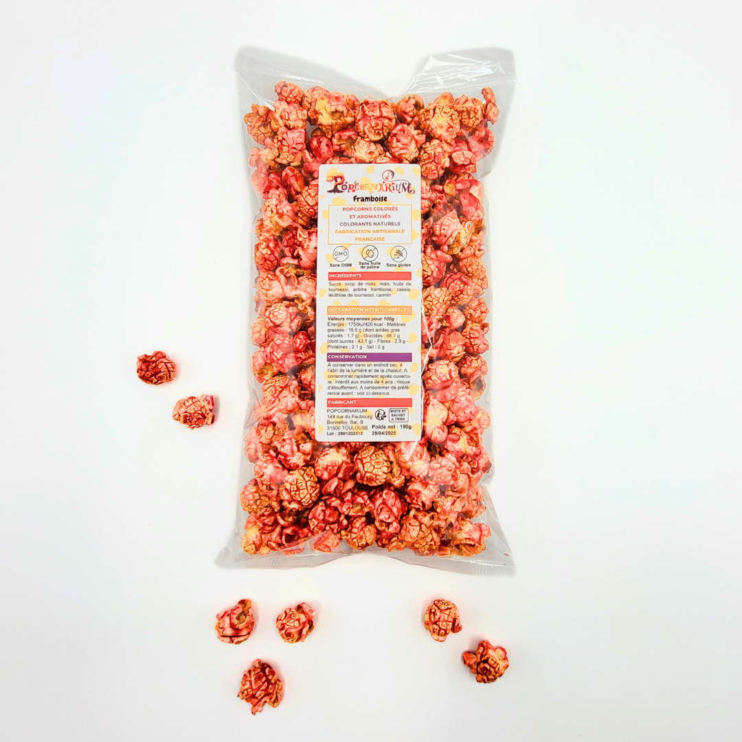 Popcorn saveur framboise
