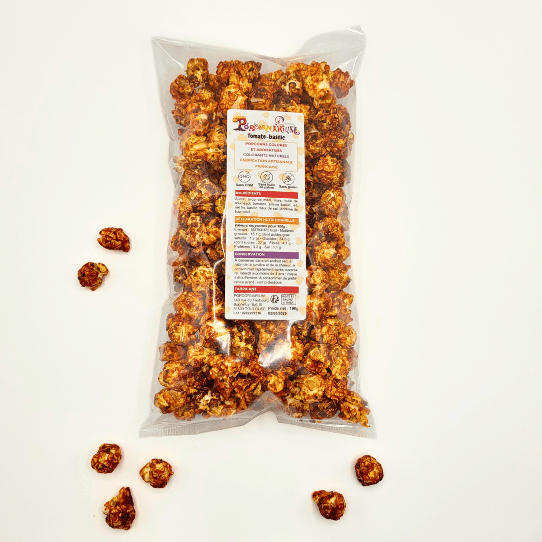 Popcorn saveur tomate-basilic