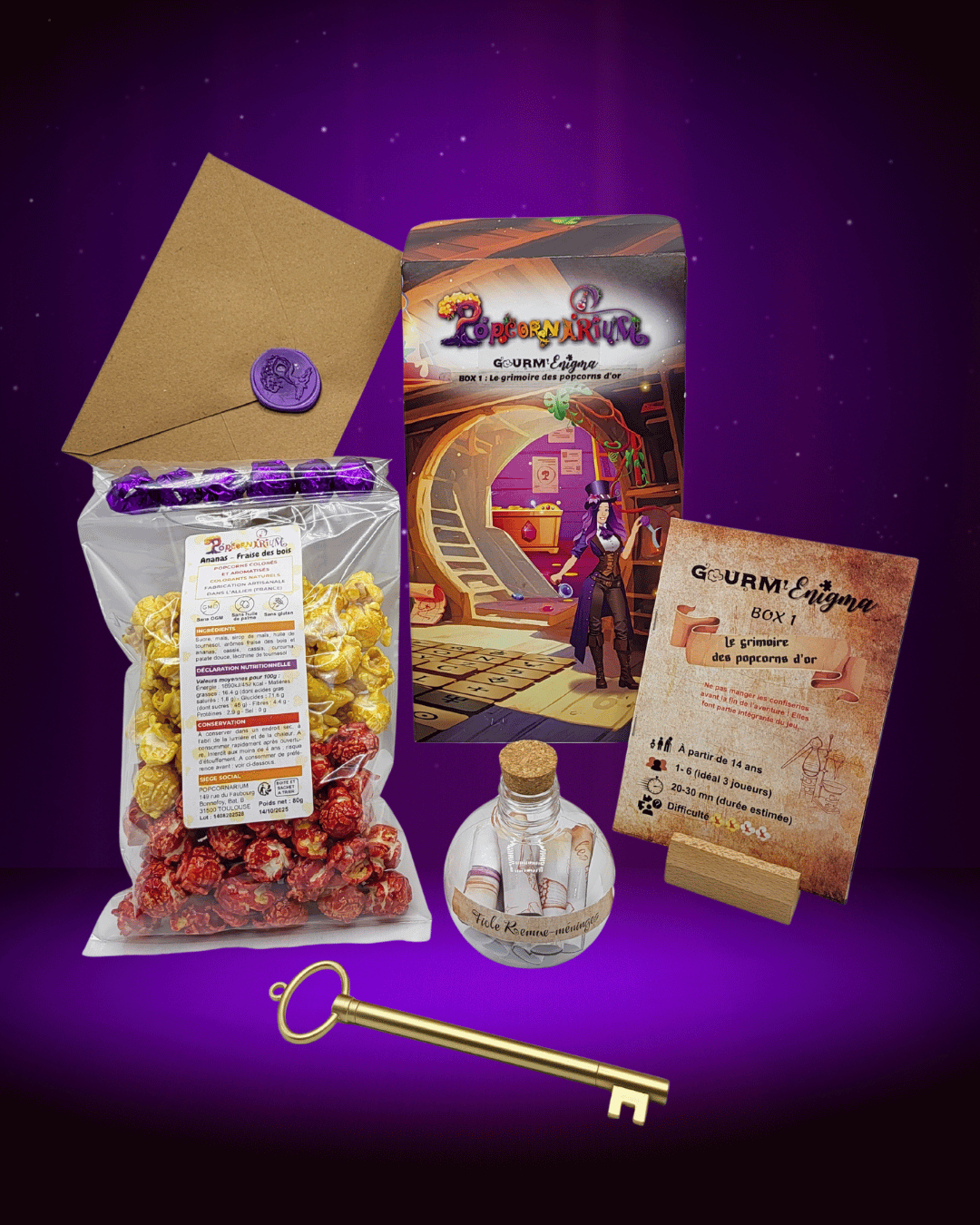 Le grimoire des popcorns d'or Boîte de jeu gourmande