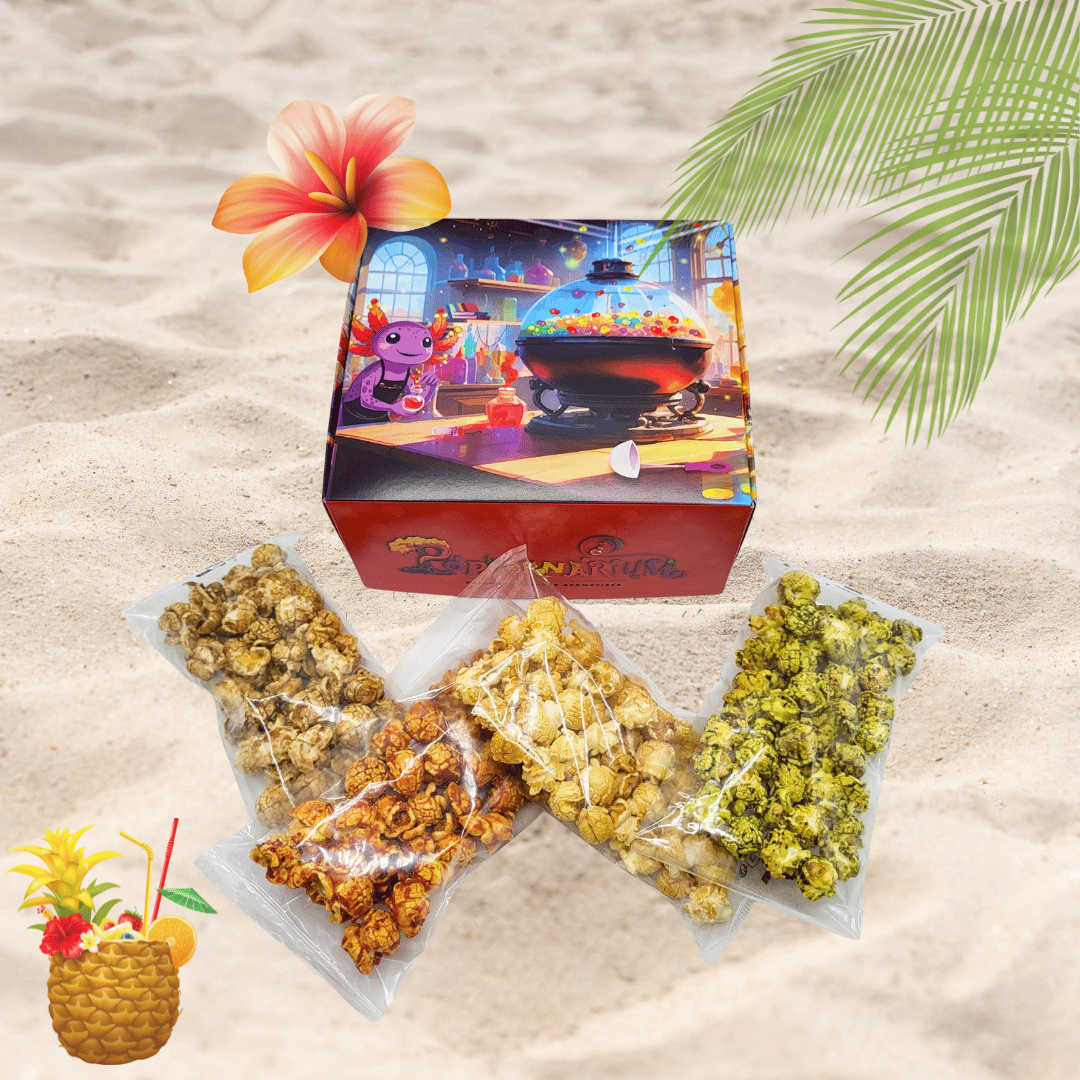 Coffret découverte popcorns 4 saveurs cocktails mojito spritz cuba libre pina colada - Popcornarium