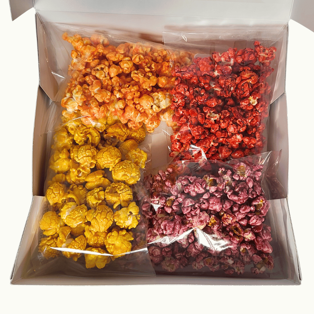 Coffret découverte floral noir - 4 saveurs de popcorn sachets 40g 2 - Popcornarium
