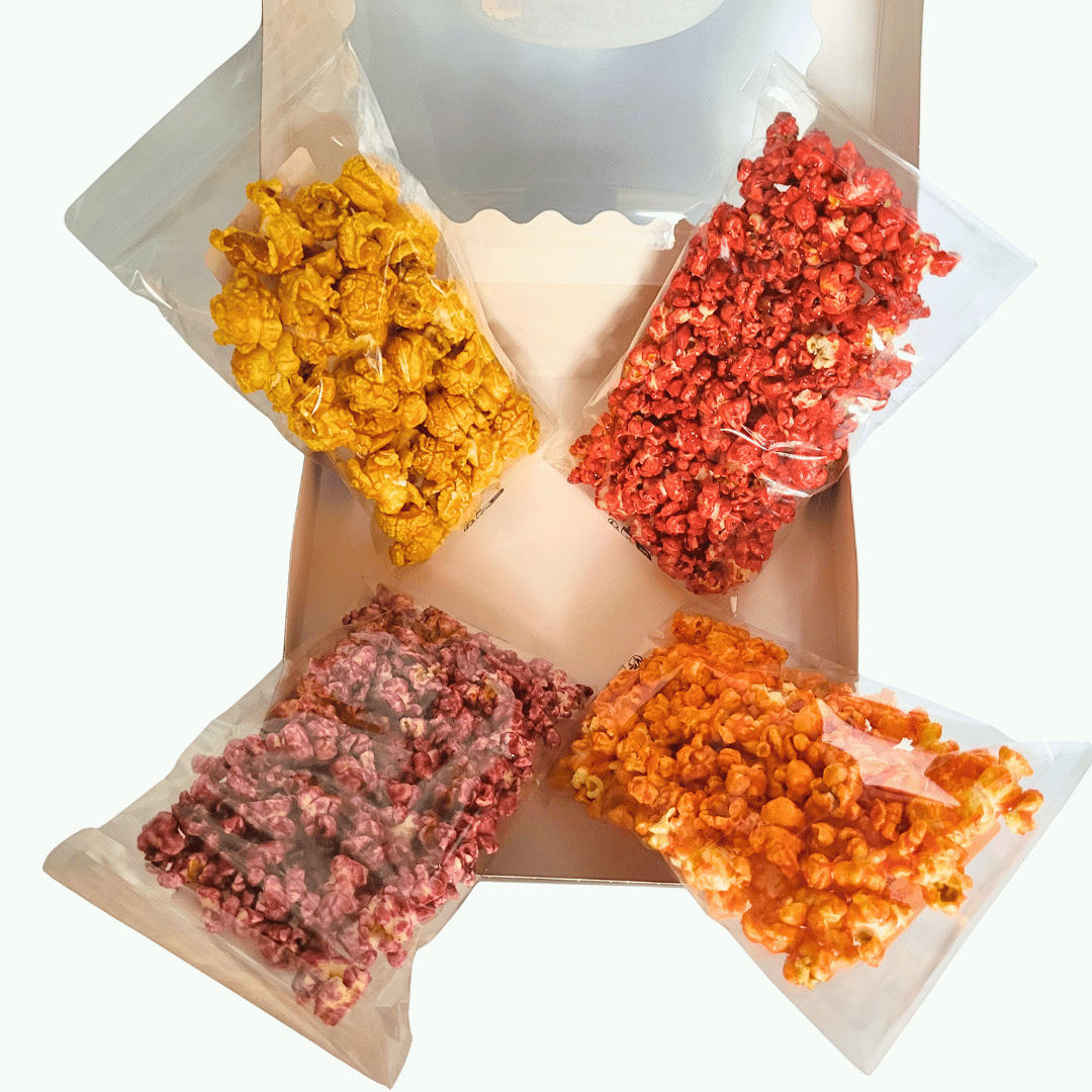 Coffret découverte floral noir - 4 saveurs de popcorn sachets 40g 3 - Popcornarium