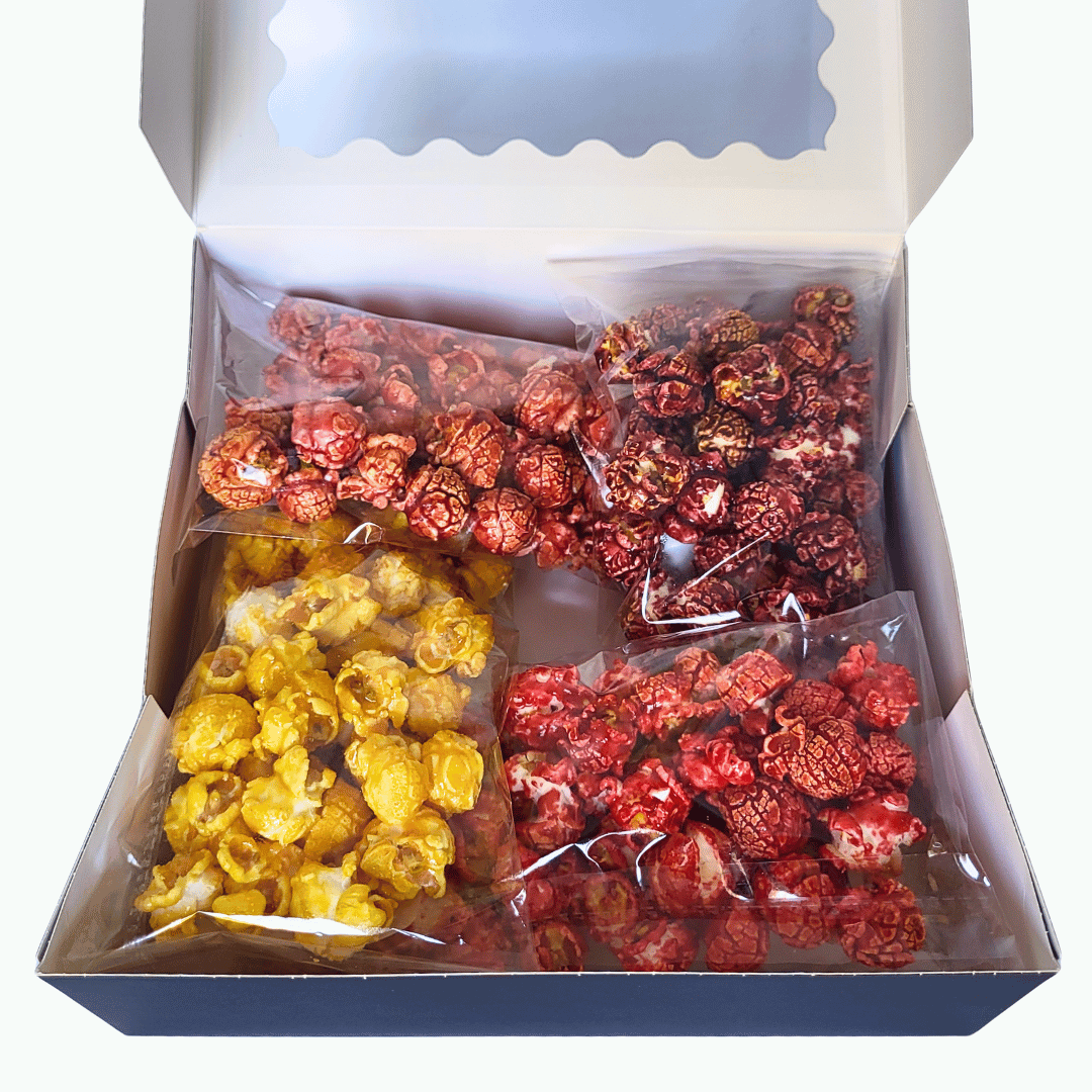Coffret découverte fruité noir - 4 saveurs de popcorn sachets 40g 2 - Popcornarium