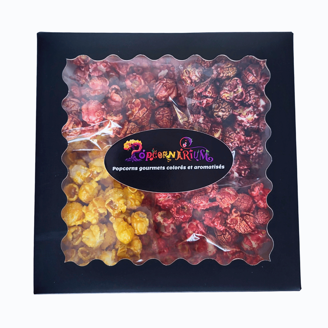 Coffret découverte fruité noir - 4 saveurs de popcorn sachets 40g - Popcornarium