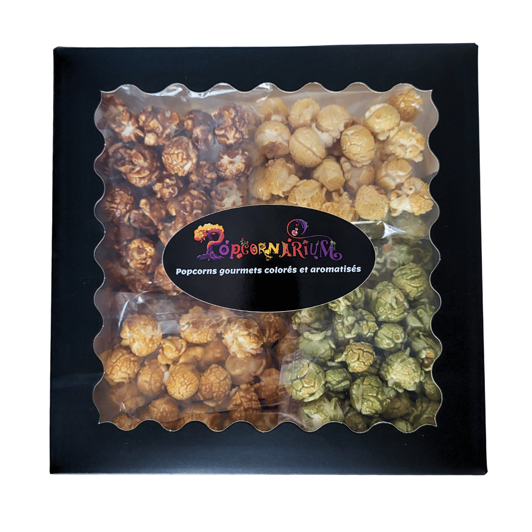 Coffret découverte gourmand noir - 4 saveurs de popcorn sachets 40g 3 - Popcornarium