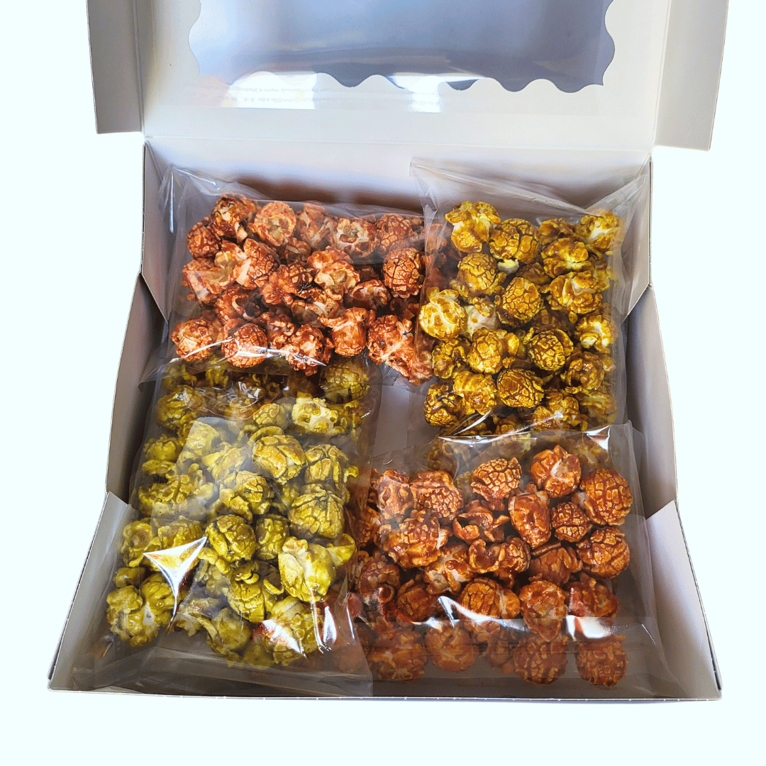 Coffret découverte salé noir - 4 saveurs de popcorn sachets 40g 2 - Popcornarium