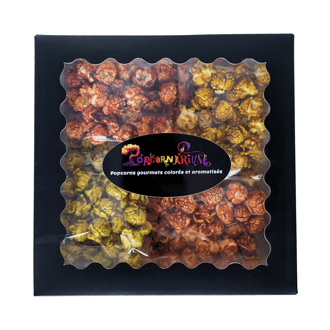 Coffret découverte salé noir - 4 saveurs de popcorn sachets 40g - Popcornarium