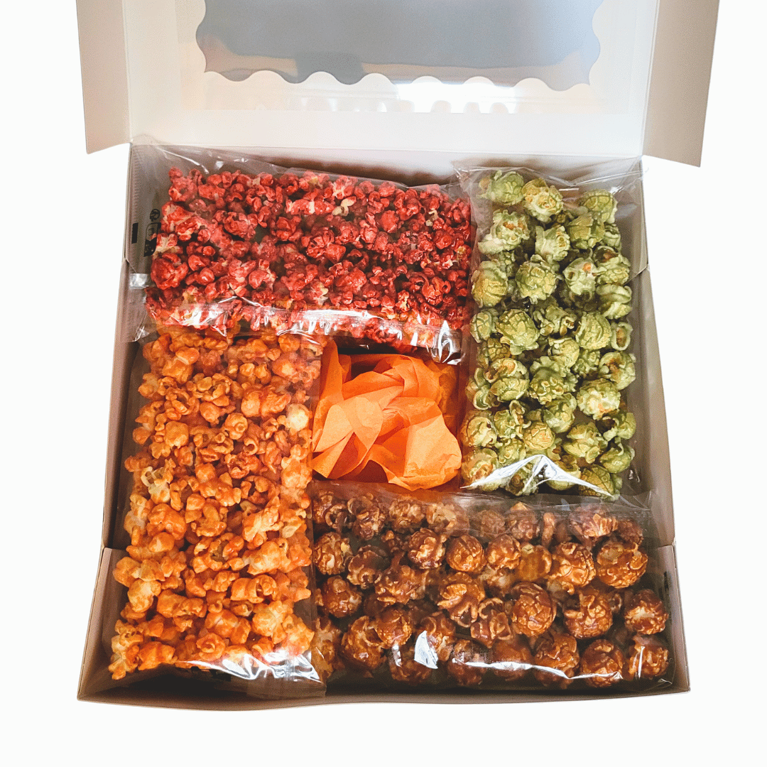 Coffret personnalisé noir - 8 saveurs de popcorn sachets 40g 2 Popcornarium