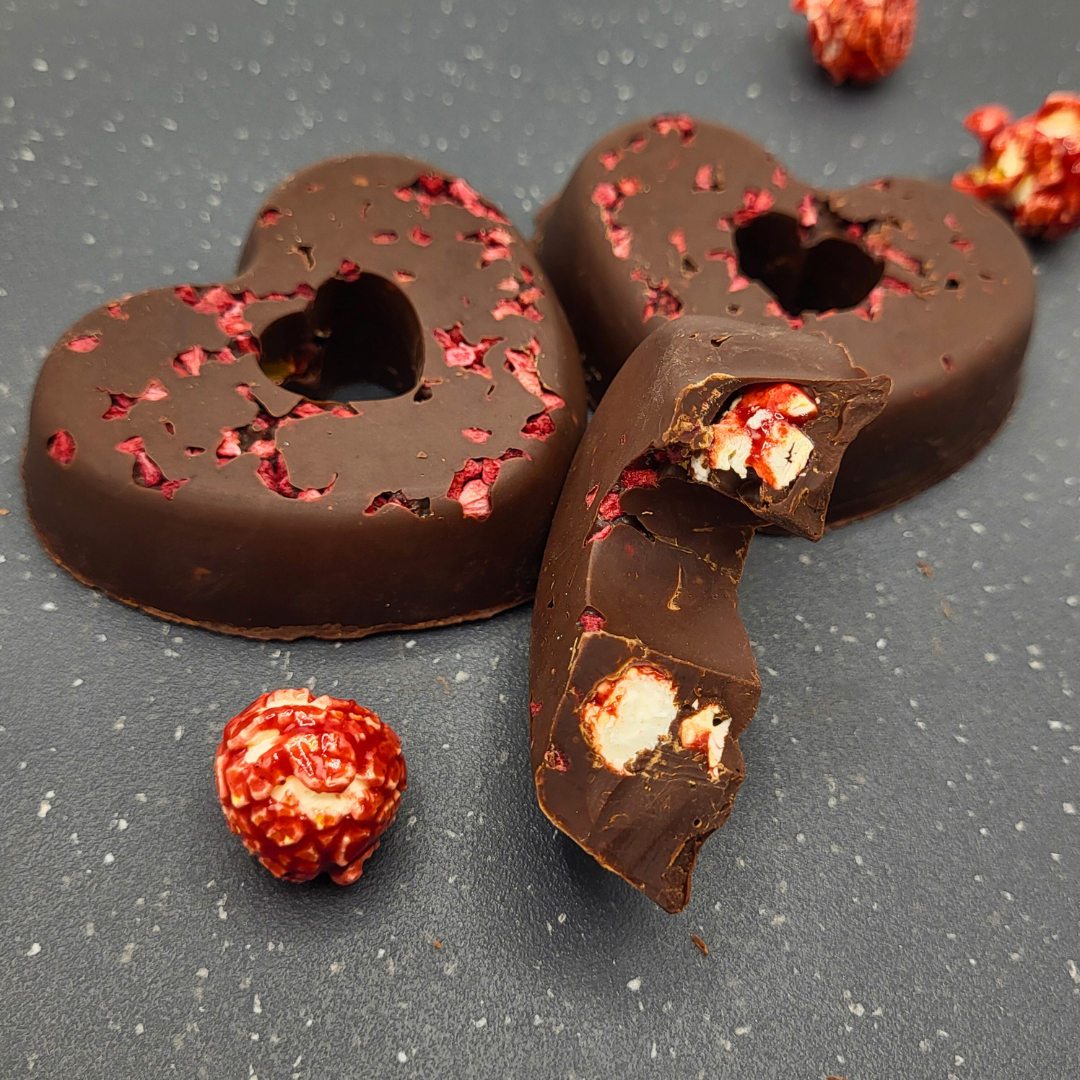Duo de choc - Confiserie ÉDITION SAINT-VALENTIN saveur chocolat noir et popcorn fraise des bois 3