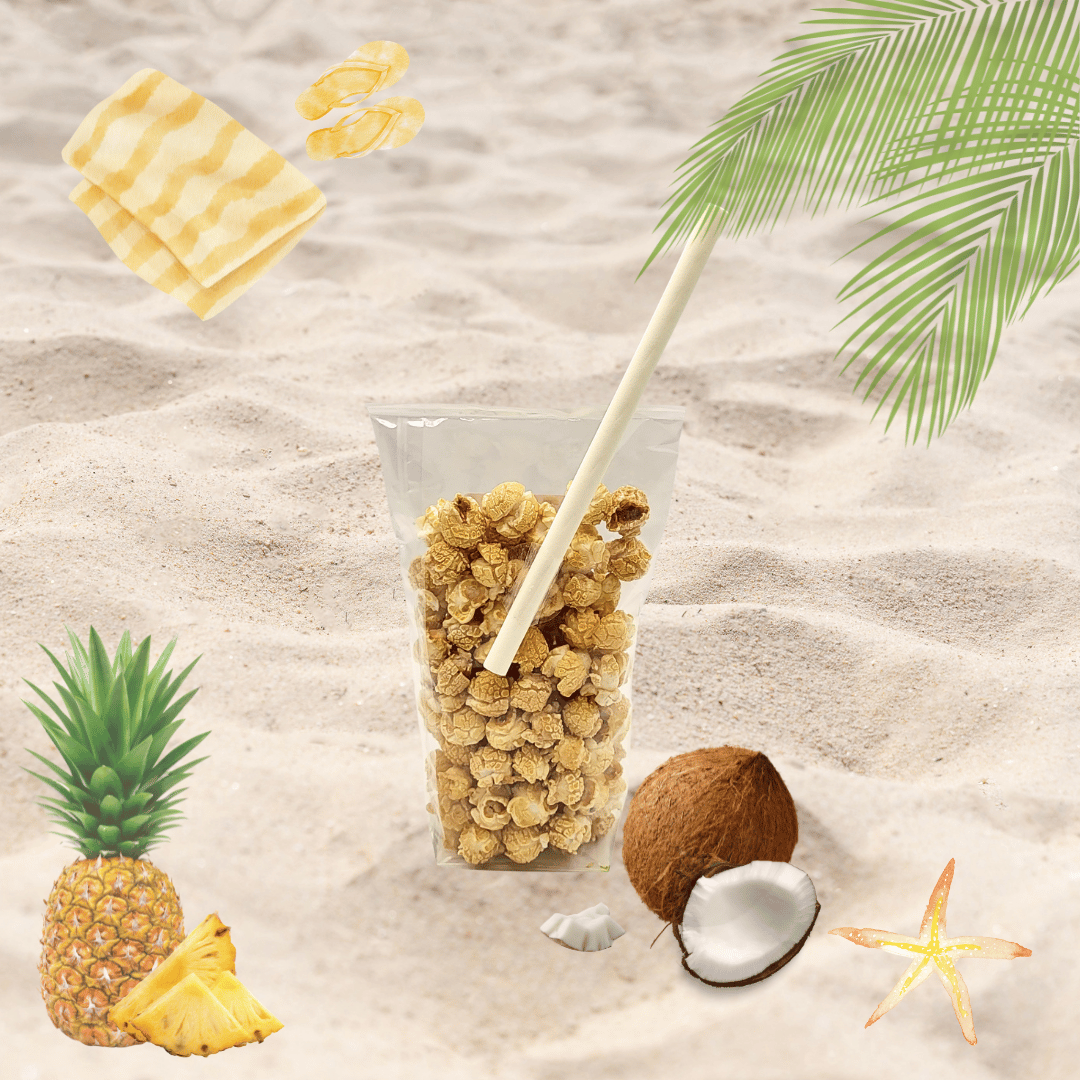 Popcorns colorés et aromatisés saveur pina colada 4 - Popcornarium