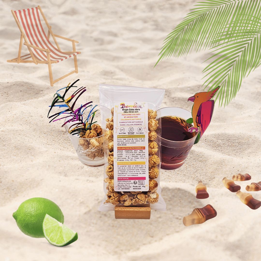 Popcorns colorés et aromatisés saveur Virgin Cuba Libre 3 - Popcornarium