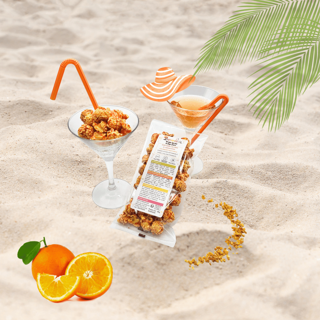 Popcorns colorés et aromatisés saveur Virgin Spritz 2 - Popcornarium