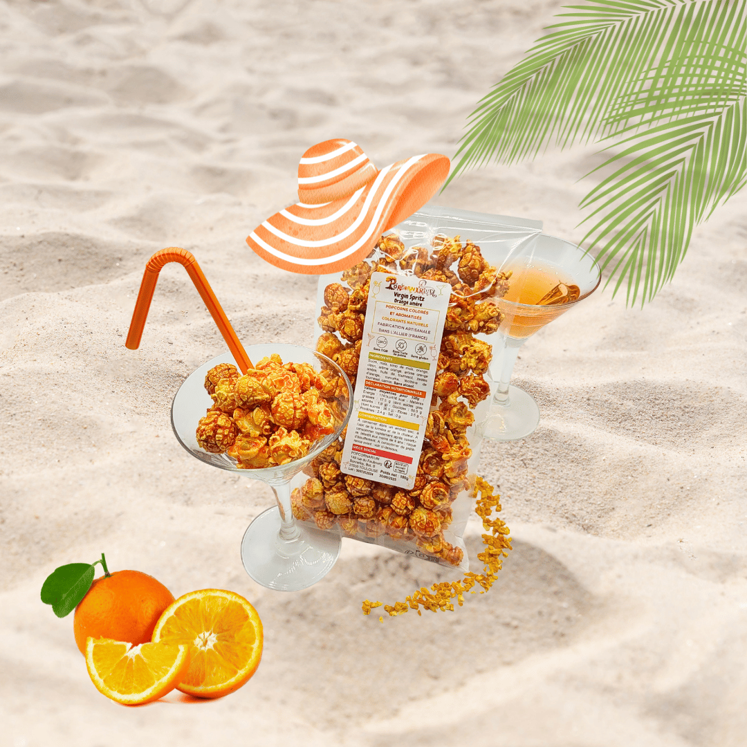 Popcorns colorés et aromatisés saveur Virgin Spritz 3 - Popcornarium