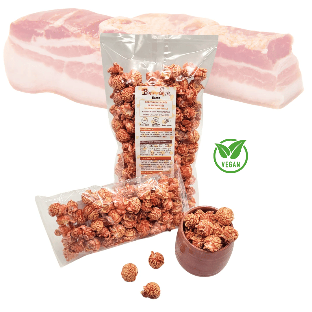 Popcorns colorés et aromatisés saveur bacon (édition limitée) 4 - Popcornarium