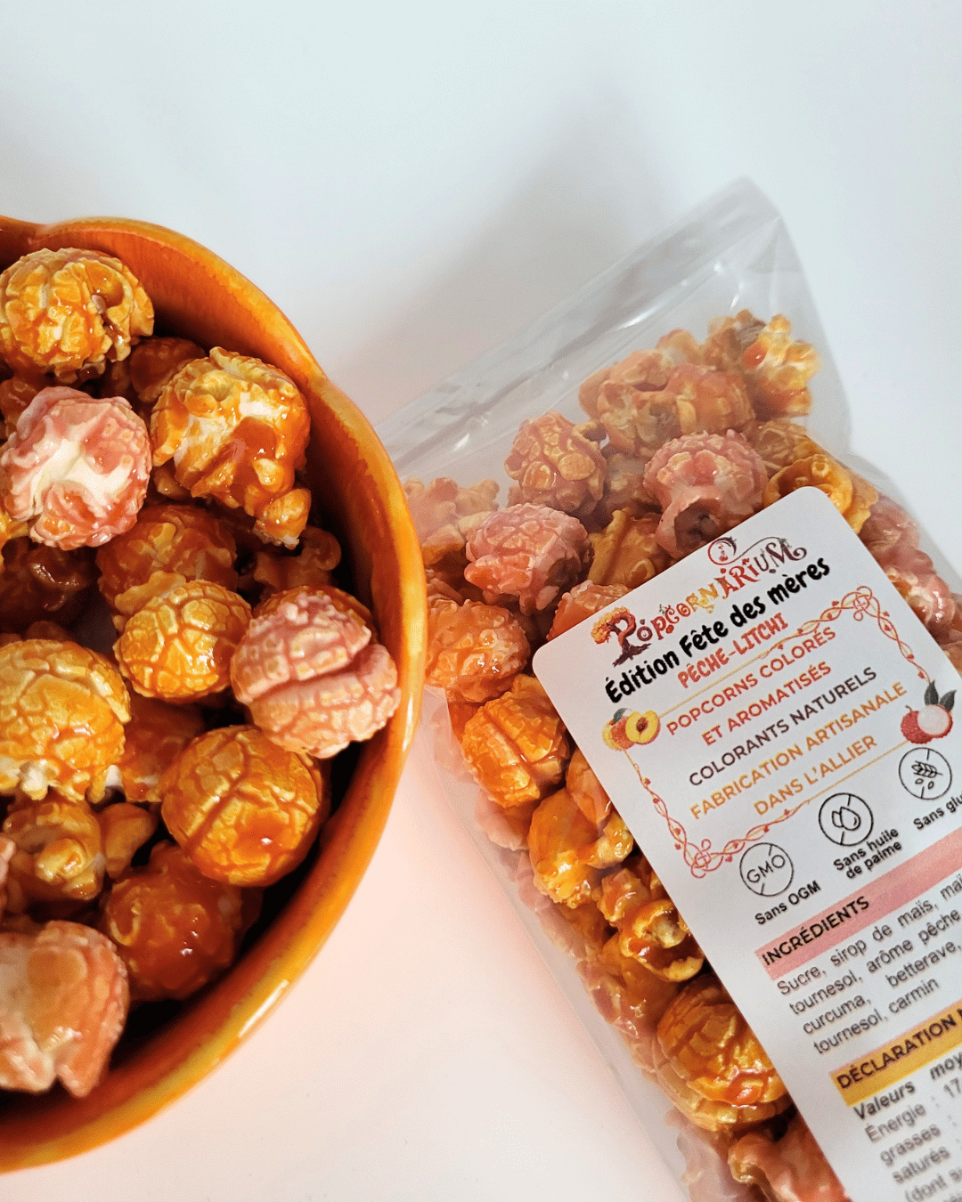 Popcorn gourmet saveur pêche-litchi 5 - Popcornarium