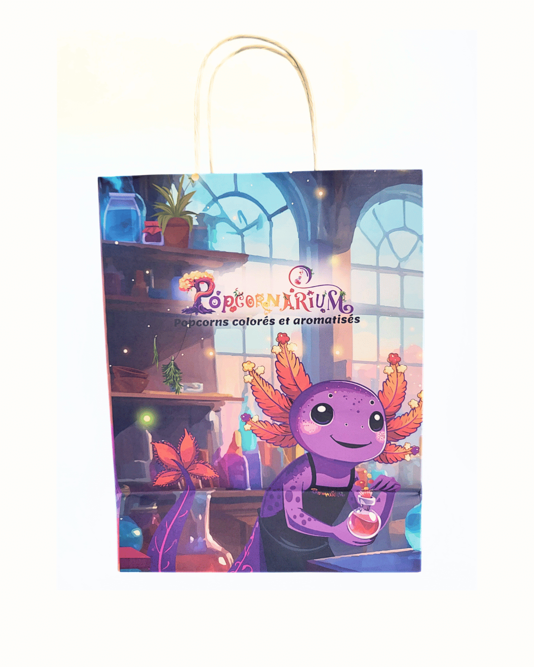 Sac papier kraft impression totale illustration Popcornarium 5